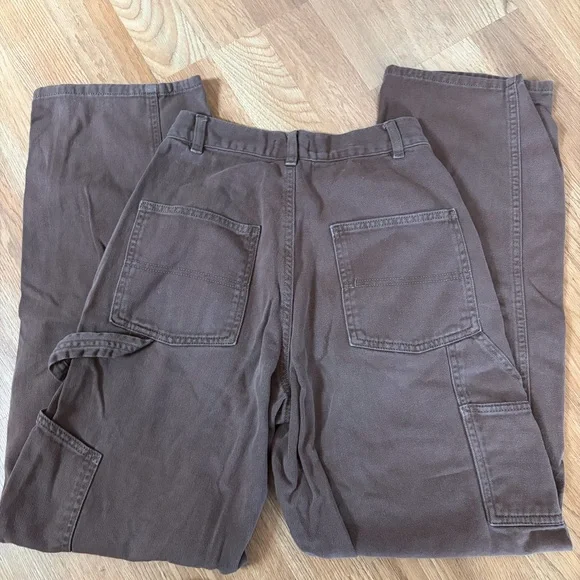 Garage 00 Wide Leg Brown Carpenter-Style Pants - Picture 6 of 6